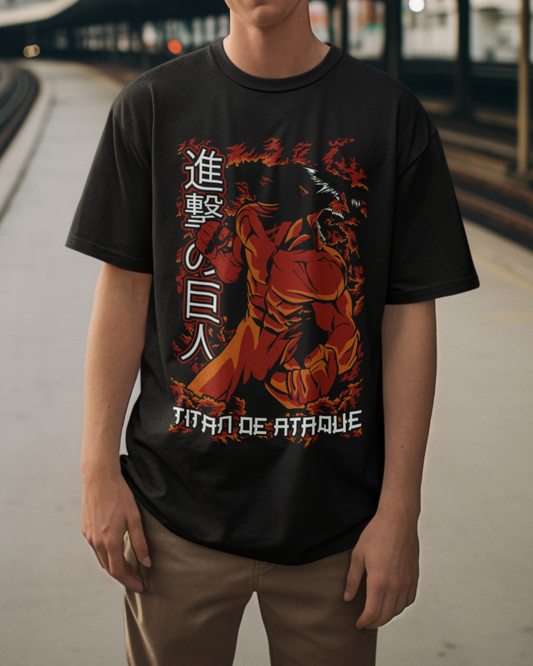 Raging Titan Unleashed - Attack on Titan Premium Black T-Shirt